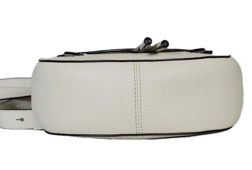 Marc Jacobs Maverick Shoulder Saddle Bag Cream Pebbled Leather Flap Front - Picture 8 of 16