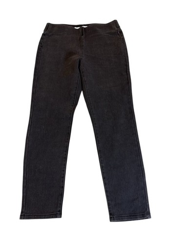 Soft Surroundings Easy Going Pull On Denim Leggings Jeggings Black Wash Size M - Picture 2 of 12