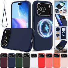 For iPhone 17e 16 15 14 13 12 Pro Max Magsafe Case Soft Silicon Shockproof Cover