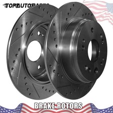11.10" Drilled & Slottd Brake Rotors for Honda CR-V 2002 2003 2004 L4 2.4L Rear