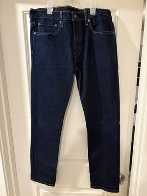 Levis Jeans Mens 34x34 Blue 502 Tapered Fit Dark Wash Stretch Denim Casual