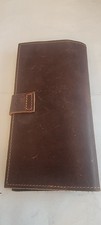 Leather Cheque Book Cover Checkbook Holder Check Book Wallet Check Book Cove...