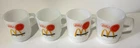 LOT OF 4  VINTAGE McDONALDS FIRE KING *GOOD MORNING* MILK GLASS COFFEE CUPS