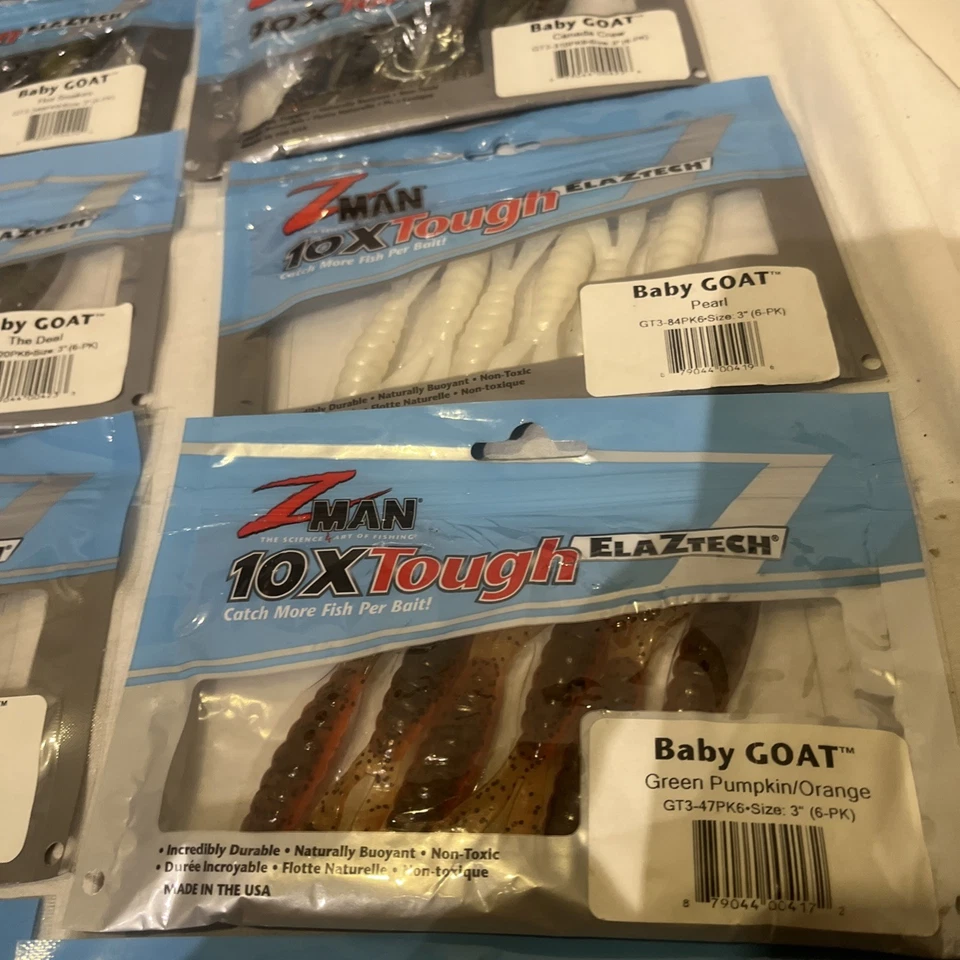 "Lote de 10 paquetes de 6 paquetes Z MAN Baby Goat 10 colores 3"" cada uno" Foto 4 de 4