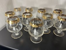 Murano Medici Cognac Gläser Schwenker Cognacschwenker 10 Stück Goldrand