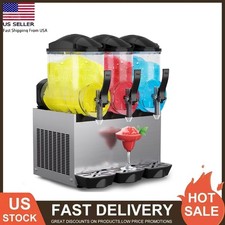 45L Commercial Slushy Margarita Machine, 15Lx3 Triple Tank Frozen Drink Machine