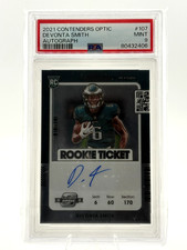 Devonta Smith - (RC) Auto - 2021 Contenders Optic - Eagles, (PSA 9), Card #107