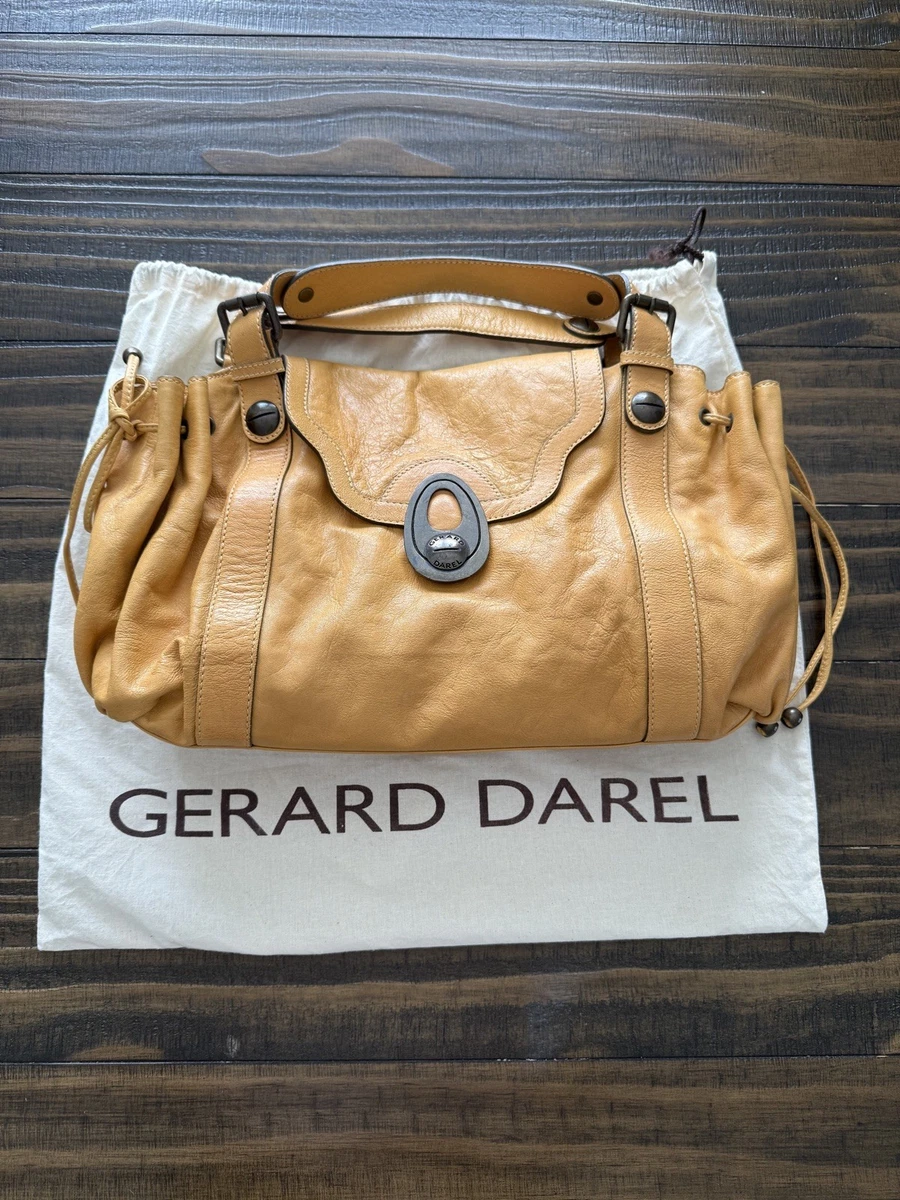 Sac Cabas En Cuir Vintage Gerard Darel - Fourre-tout Beige Rose - Taille Moyen