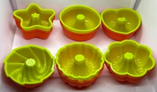 Set of 12 LeKue 3" Silicone Mini Bundt Cake Lot Nonstick Baking Forms F/S!