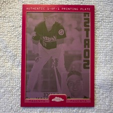 2008 Topps Chrome LANCE BERKMAN Trading Card History 1/1 Magenta Printing Plate