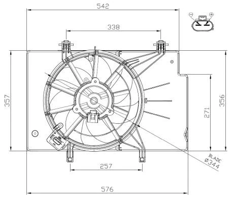 FAN ENGINE COOLING 47957 FOR M1JE/SFJA/SFJB/XMJA/XMJB/P4JA/P4JB/M1JA/M1JC 1.0L - Image 2 of 4