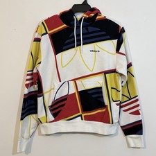 Adidas Originals Trefoil Print Hoodie Size M Colorblock Pullover