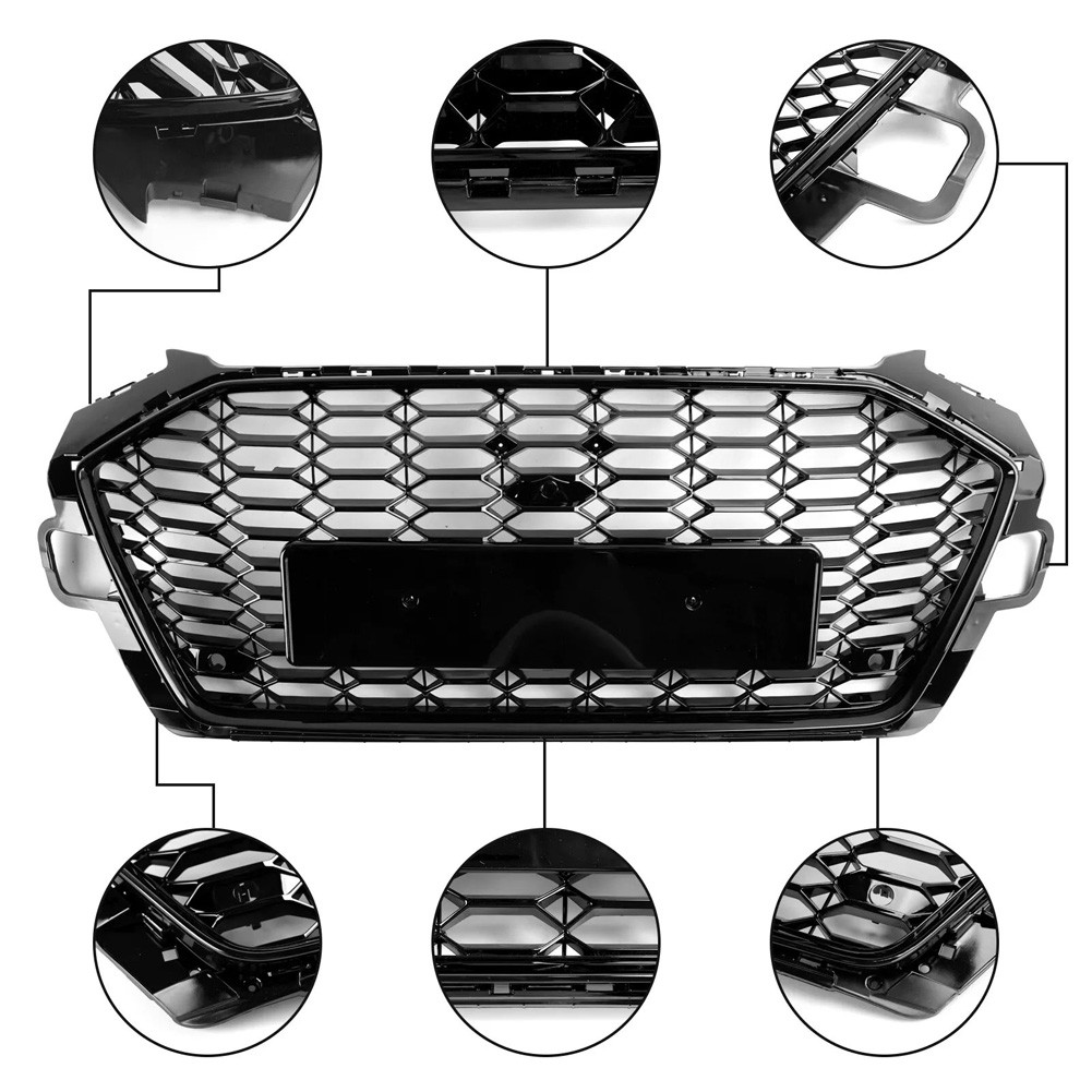 RS4 Style Front Bumper Grill Grille 8W0853651D For Audi A4 S4 B9.5 2020-2022