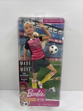 Barbie Made to Move Soccer Player Doll 2018 Mattel DVF69 NEW