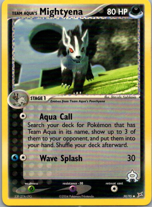 Team Aqua's Mightyena - 30/95 Uncommon Team Magma vs Team Aqua NM