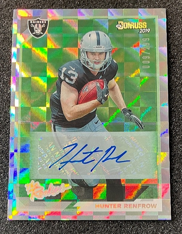 2019 Panini Donruss The Rookies Auto /299 Hunter Renfrow #TR-40 Auto RC