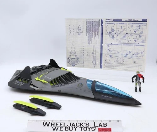 Phantom X-19 W/Ghostrider 100% Complete 1988 GI Joe Hasbro Vintage Vehicle