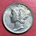 1943 US Mercury SILVER Dime "Philadelphia" Mint! AU! Old US Coin!