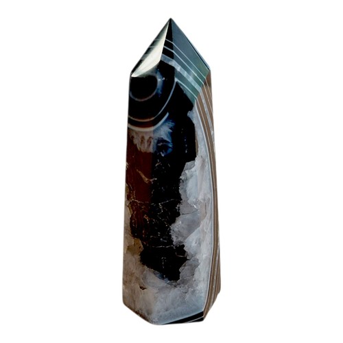 Schwarzer Achat Obelisk,  geschliffenener Achat, Onyx - Bild 8 von 11