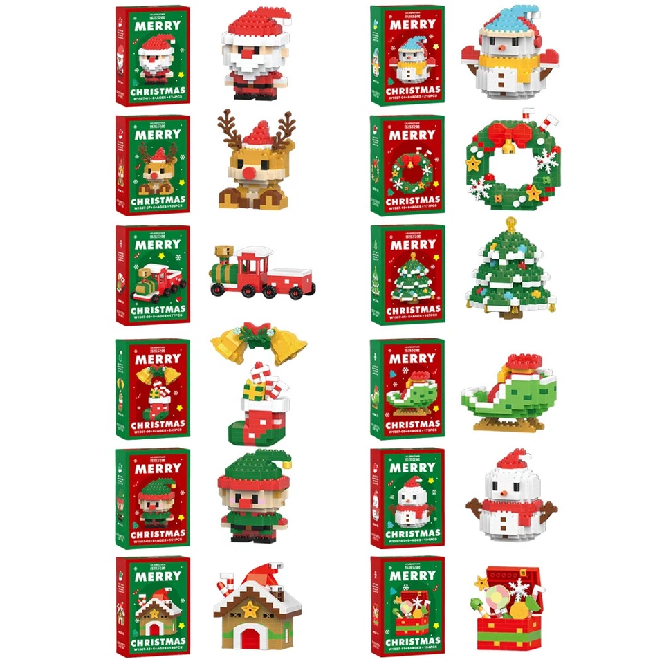 4/12Set Christmas Building Block Gift Brick,Santa Claus Deer Eve Puzz Set - Image 4 of 4