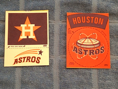 1968-72 FLEER BASEBALL CLOTH STICKERS HOUSTON ASTROS - 2 DIFF - CLEAN!