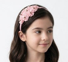 New Girls Pink Hairband head bands embellished handmade