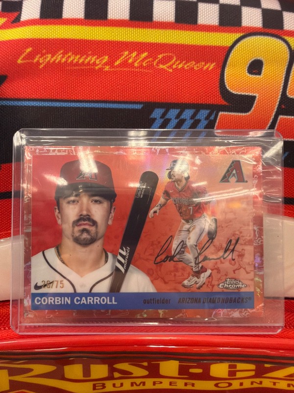 Corbin Carroll 26/75 Auto Topps Chrome 2026, Near Mint in hard Plastic Sleeve