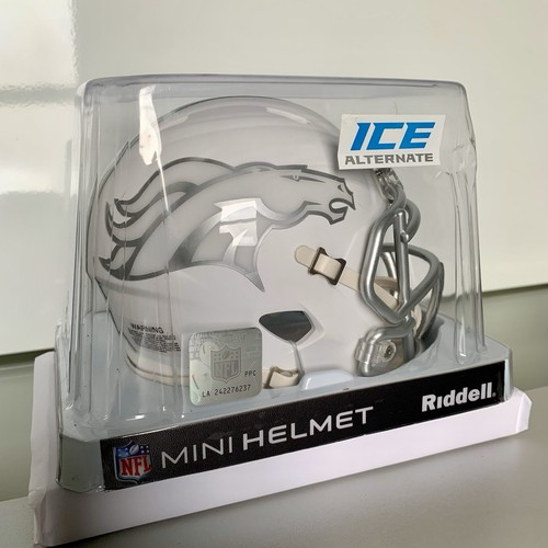 Denver Broncos 2016 Riddell NFL Mini Helmet SPEED ICE ALTERNATE - Very Rare New - Picture 1 of 16