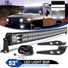 For 07-13 14 Toyota FJ Cruiser Curved 52" LED Light Bar Mount Bracket Wire kits