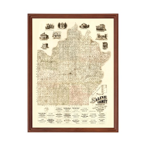 Old Map of Saline County, MO 1871 - Vintage Missouri Art - Picture 1 of 29