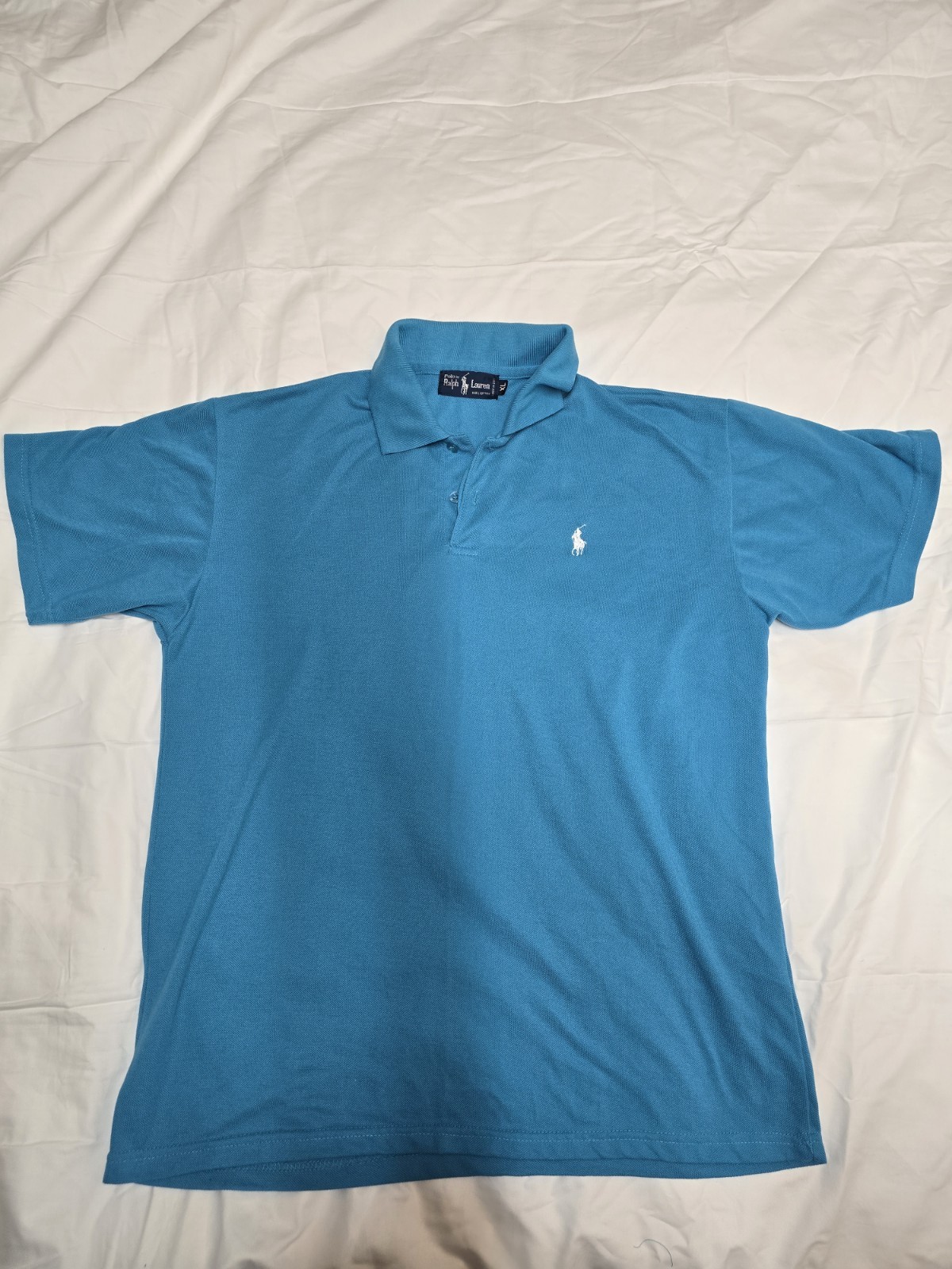 Polo Ralph Lauren vestibilità classica uomo taglia XL camicia manica corta blu acqua pony prep