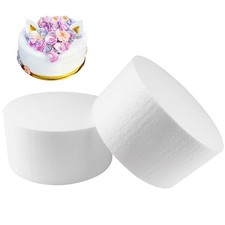 2 PCS Round Foam Cake Display Dummy For Wedding Birthday Crafts 8 Inch White
