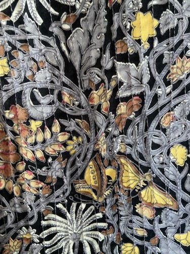 The Shop India Quilted Longer Jacket Indian Block Print Floral Size M UK 12 14 - Picture 5 of 10
