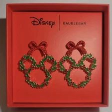 BaubleBar Disney  Mickey Mouse Wreath Earrings  NEW