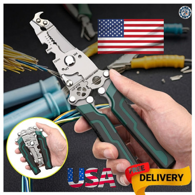 18 in 1 Multifunctional Foldable Wire Stripper Crimper Pliers Cable Cutter