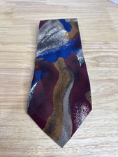 Christian Dior Monsieur Mens Neck Tie 100% Silk Vintage Made in USA 90s Abstract