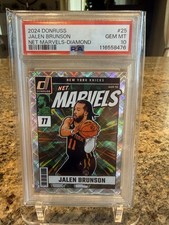2024 Panini Donruss Jalen Brunson Net Marvels Diamond Sp Psa 10 Gemmt Low Pop 7