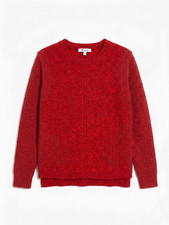 Madewell Womens Red Textured Knit Crewneck Sw...
