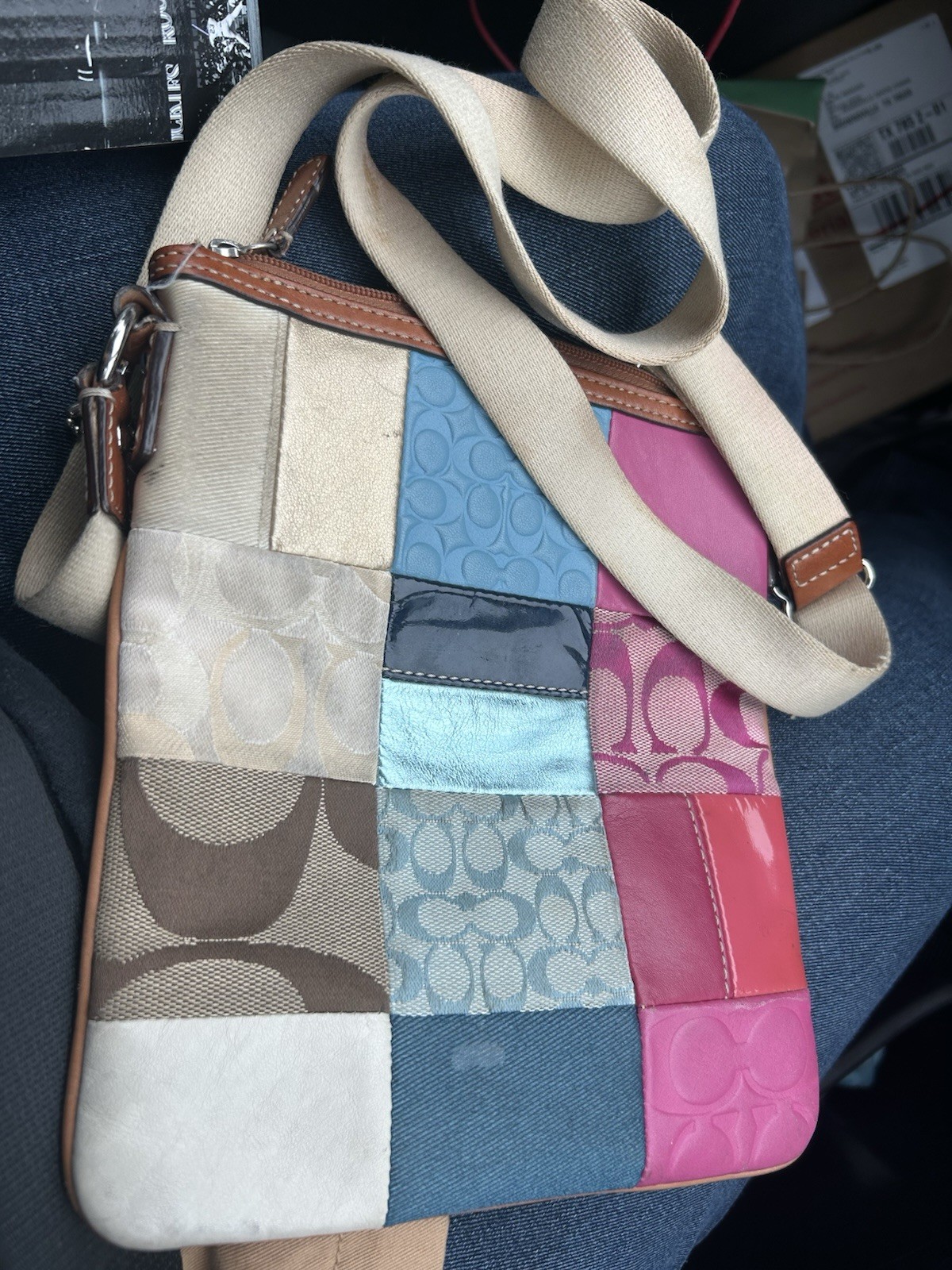 Coach Multicolor Patchwork Zip Close Crossbody Sh… - image 1