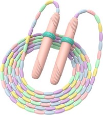 Beaded Jump Rope 1 Pack/2 Pack, Segmented Skipping Rope for Kids Adults,