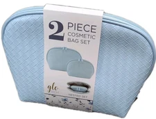 Glotech 2 Piece Cosmetic Bag Set - Light Blue