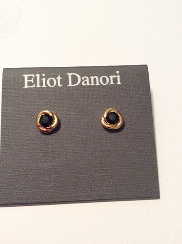 $35 Elliot Danori Gold Tone Black Crystal Stud Earrings #18 - Picture 2 of 9