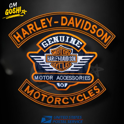 Harley Davidson Genuine Motorcycle&Rockers Embroidered Set Embroidery Patches
