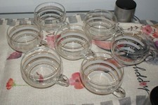 6 x Glas Teetasse mit Golddekor - 6 cm - Set
