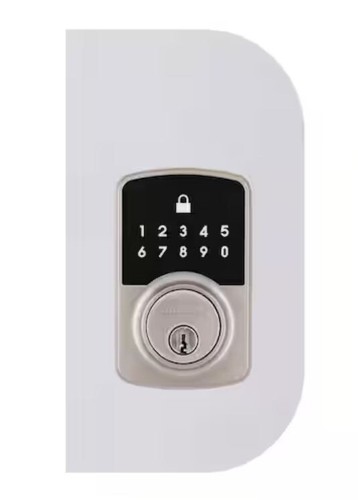 DEFIANT Square Compact Hubspace Satin Nickel Electronic Single Cylinder Deadbolt - Picture 3 of 10