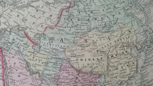 1867 Map of Asia showing its Political Divisions Routes of travel London to Asia - Picture 8 of 12