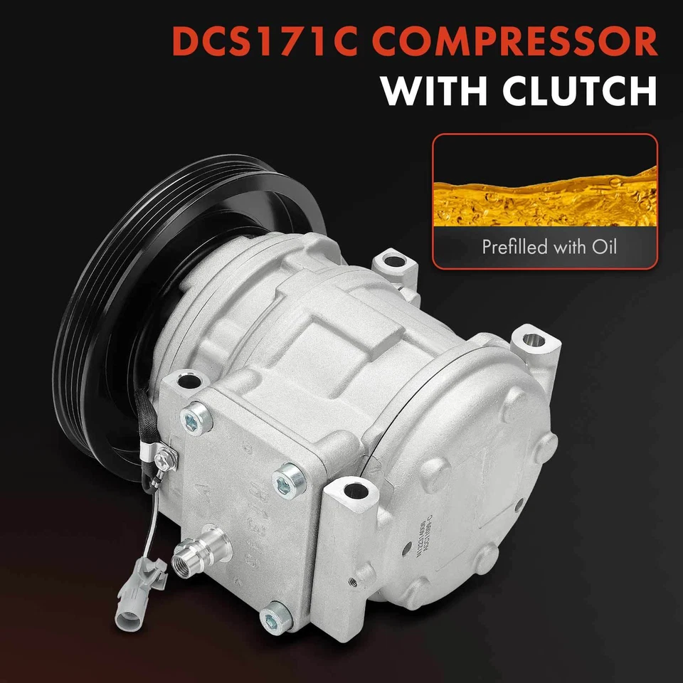 A/C AC Compressor for Toyota Corolla 1989-1997 Geo Prizm 1989-1992 10PA15E Style - Image 2 of 4