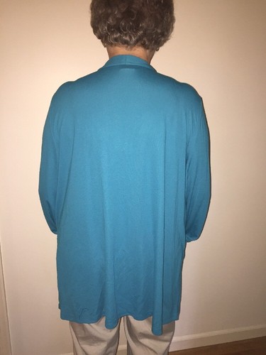 Chaqueta Blazer Mujer ULLA POPKEN Aqua Azul Azulada Boho Encogimiento de Encogimiento Talla 24 26 W 🙂 - Imagen 8 de 12