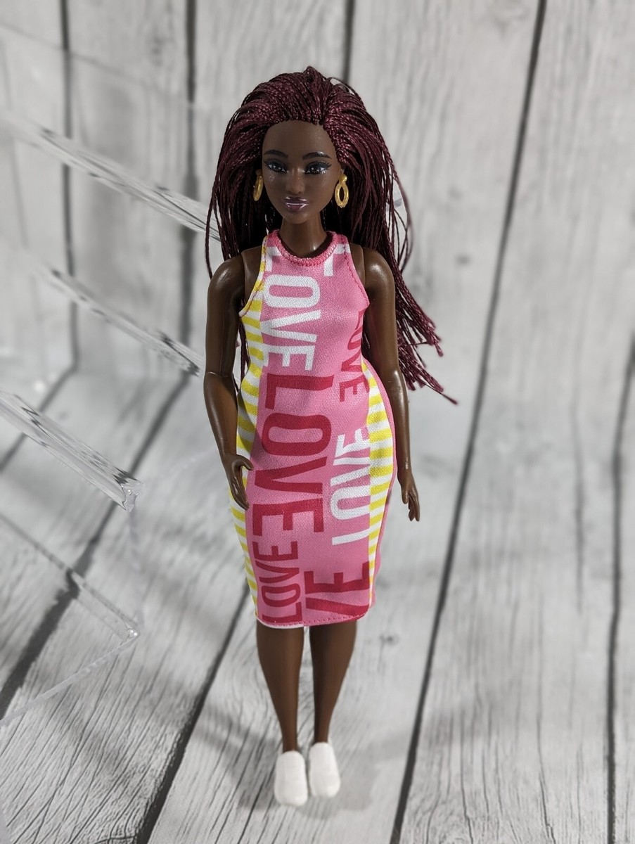 Barbie Fashionistas Doll #186, Curvy, Crimson Braids, Sleeveless Love Dress Barbie Fashionistas Doll #186, Curvy, Crimson Braids, Sleeveless Love Dress