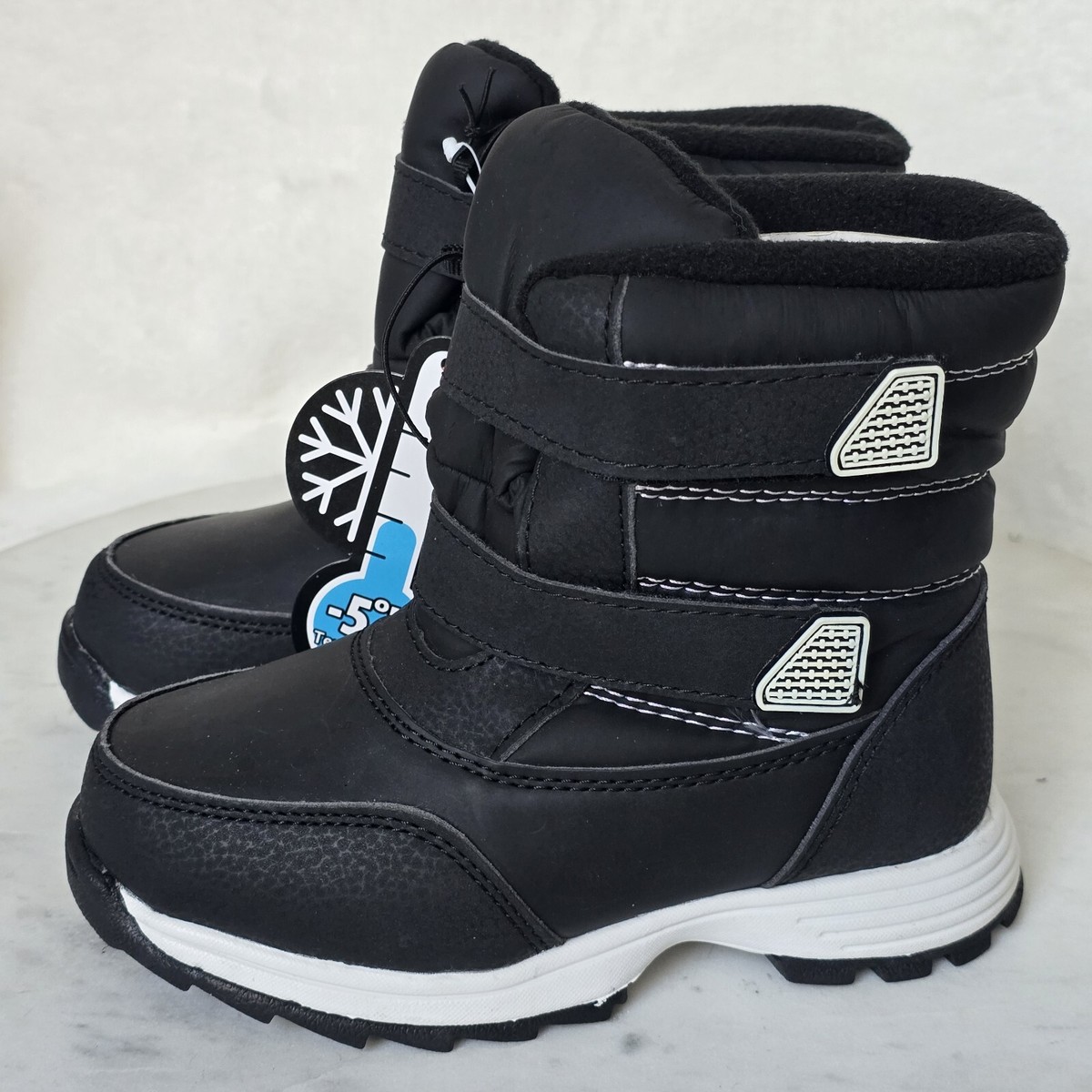 Wonder Nation -5° Temp Winter Snow Boots Toddler Size 11 Black Skid  Resistant